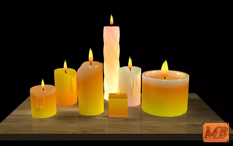 Candles flames 3D model