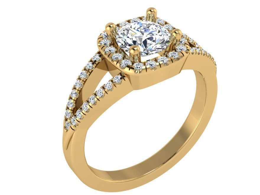 Square diamond ring 2965 3D print model 3D print model_1