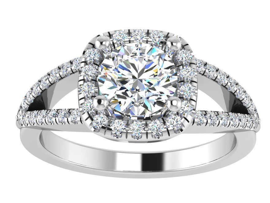 Square diamond ring 2965 3D print model 3D print model_2