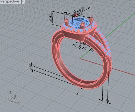 Square diamond ring 2965 3D print model 3D print model_7