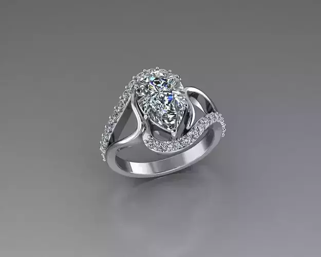 ring pear shape side swir 3D print model