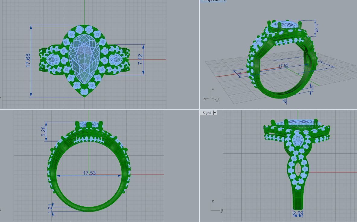 pear shape halo 3D print model_3
