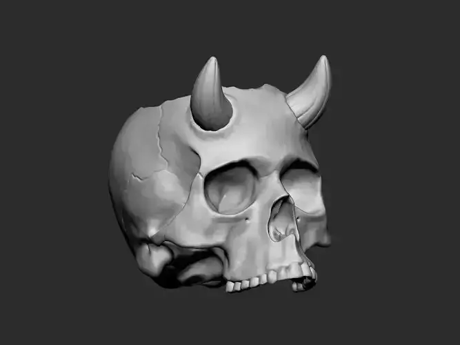 Skull pot with horns