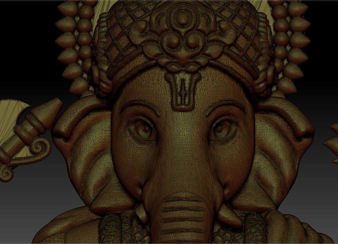 VINAYAGAR 3D golden statue of ganesha 3D print model_5
