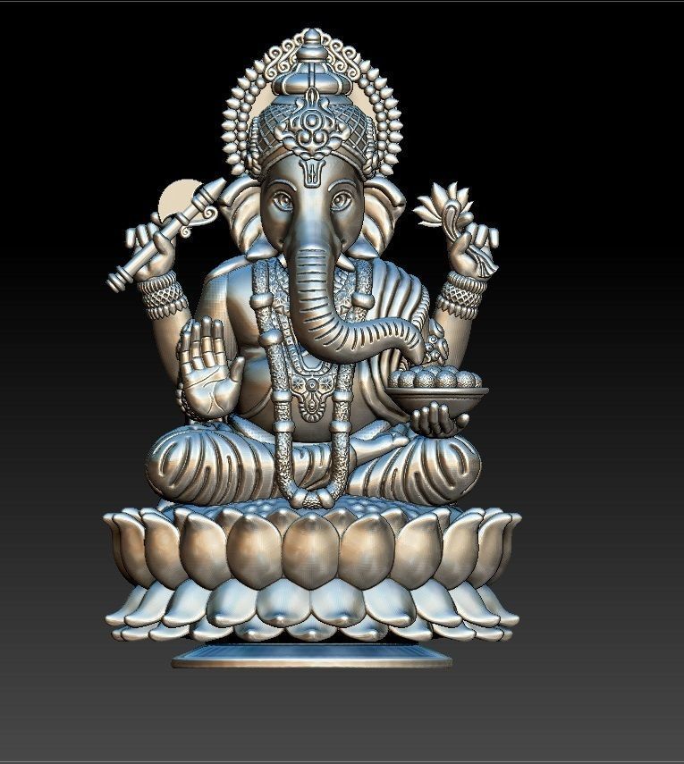 VINAYAGAR 3D golden statue of ganesha 3D print model_6