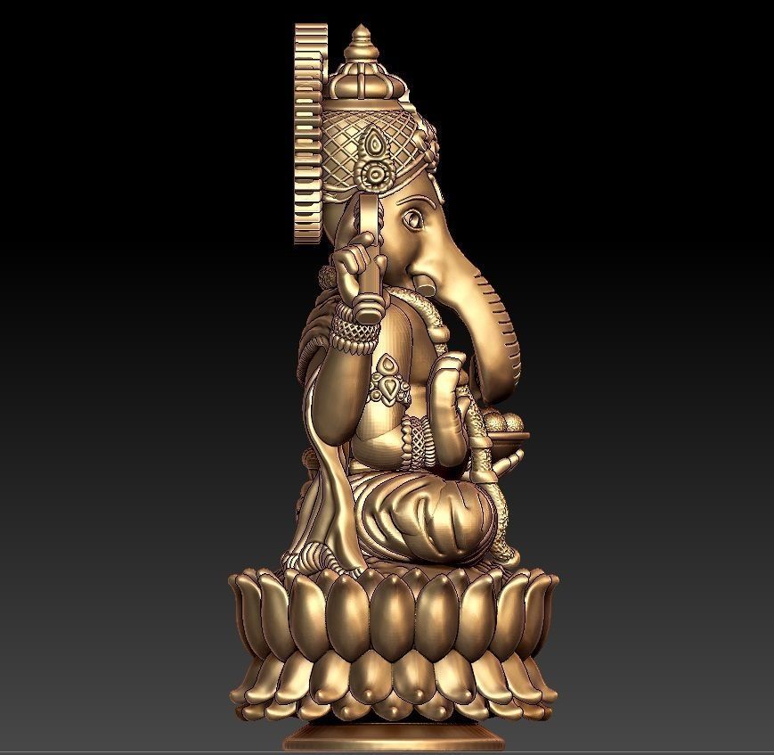 VINAYAGAR 3D golden statue of ganesha 3D print model_3