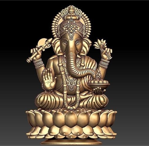 VINAYAGAR 3D golden statue of ganesha 3D print model