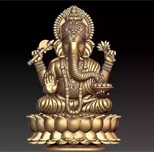 VINAYAGAR 3D golden statue of ganesha