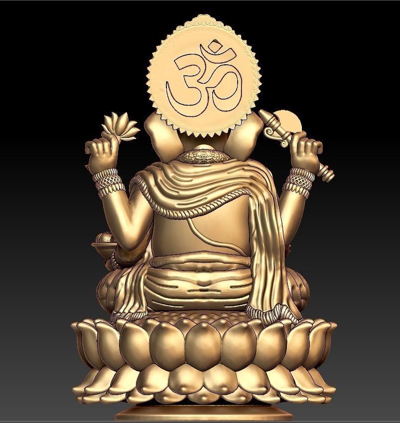 VINAYAGAR 3D golden statue of ganesha 3D print model_2
