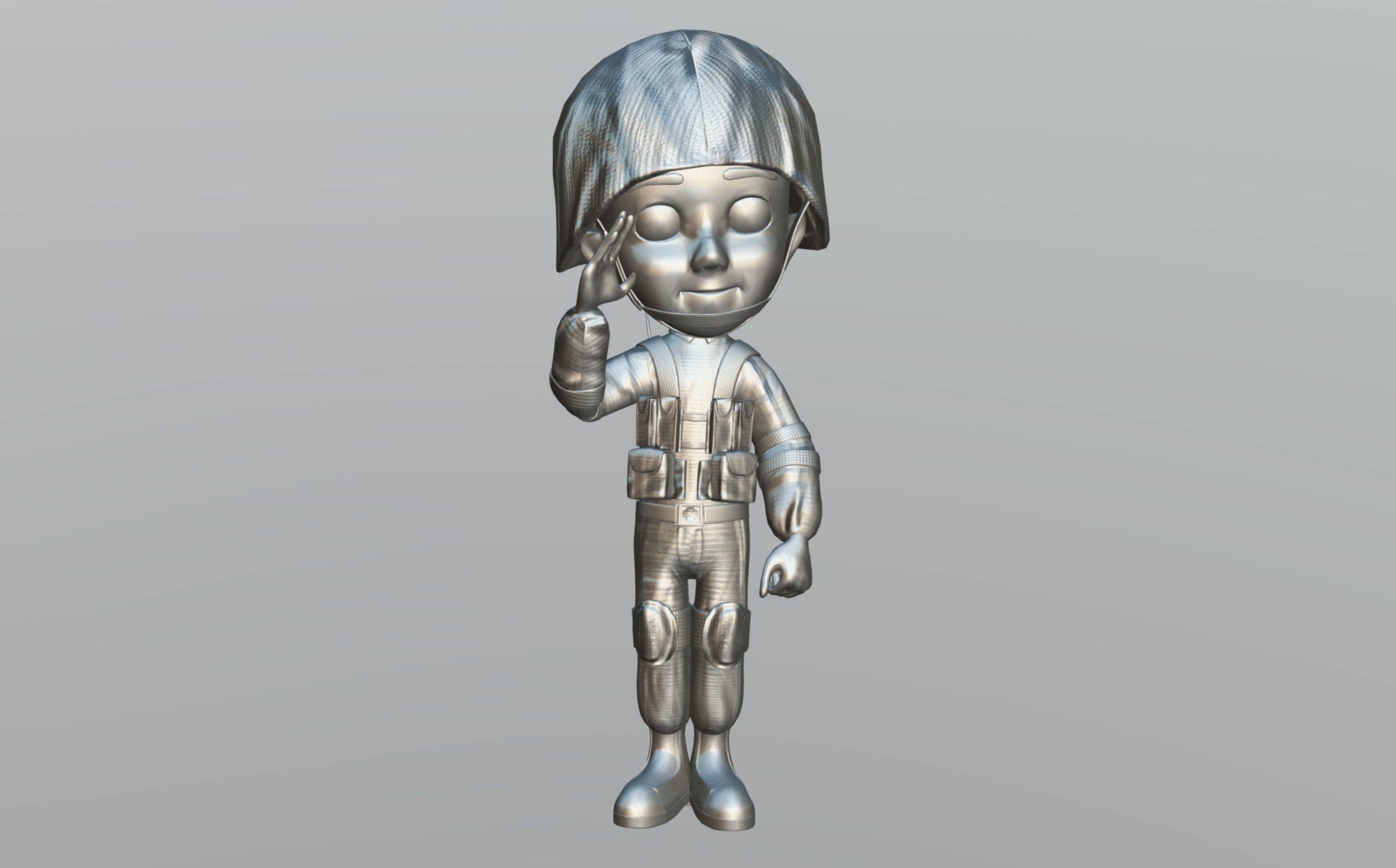 Cartoon Soldier Low-poly 3D model_14