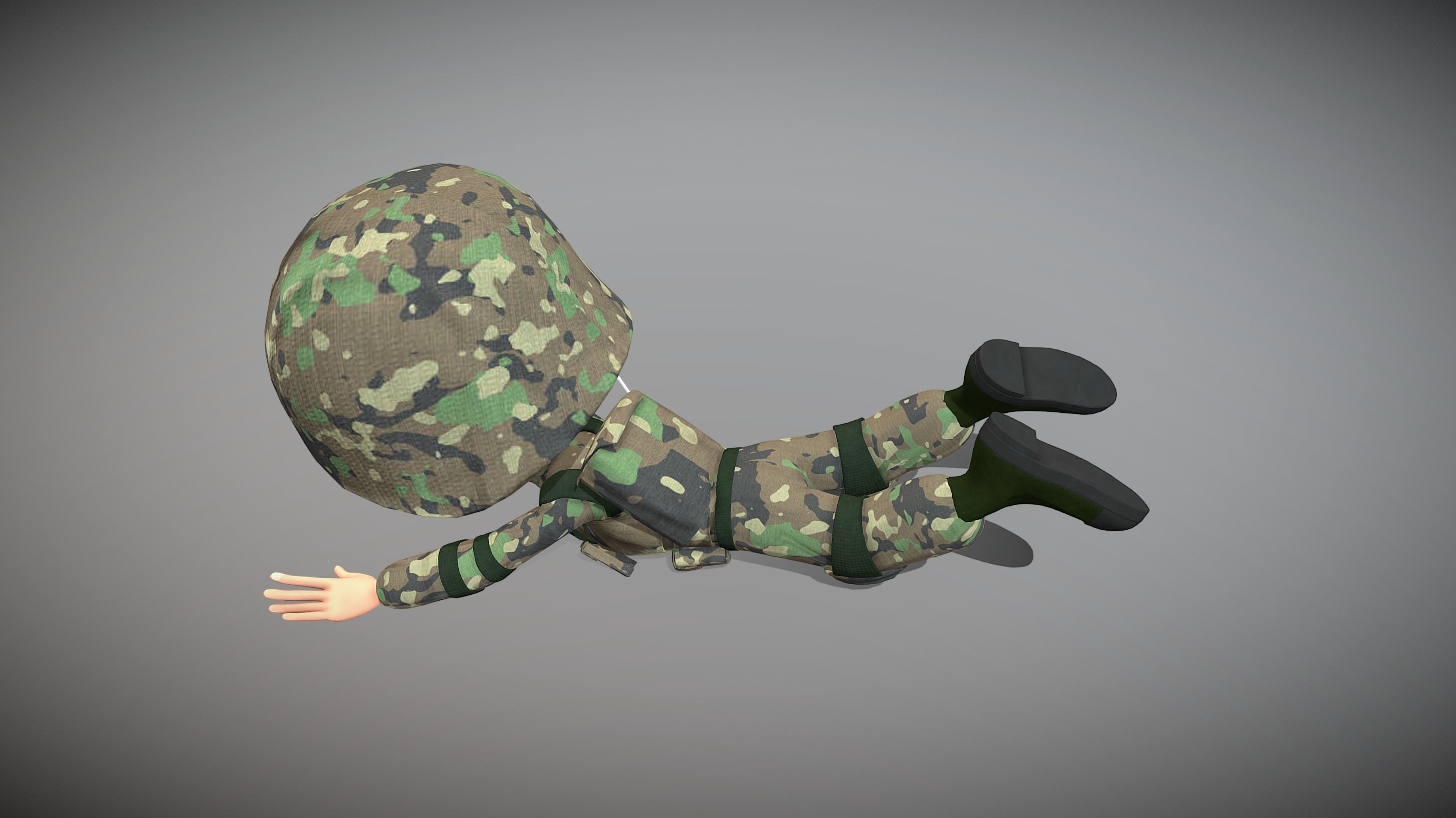 Cartoon Soldier Low-poly 3D model_12