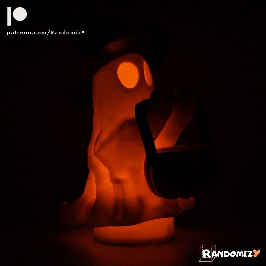 Cute Ghost - Trick or Treat 3D print model_6