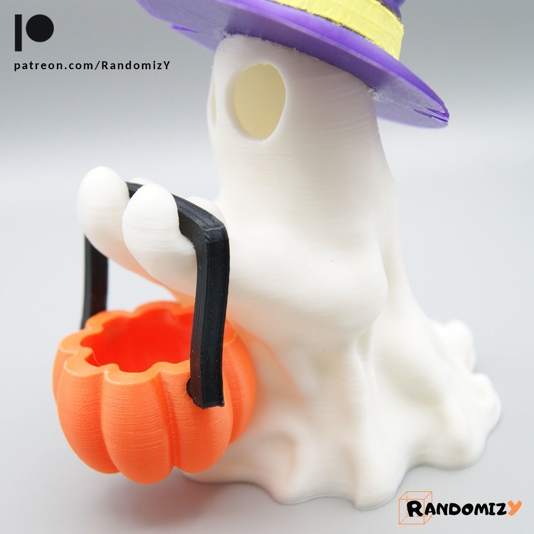 Cute Ghost - Trick or Treat 3D print model_4