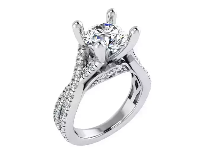 Solitaire engagement ring 2970 3D print model