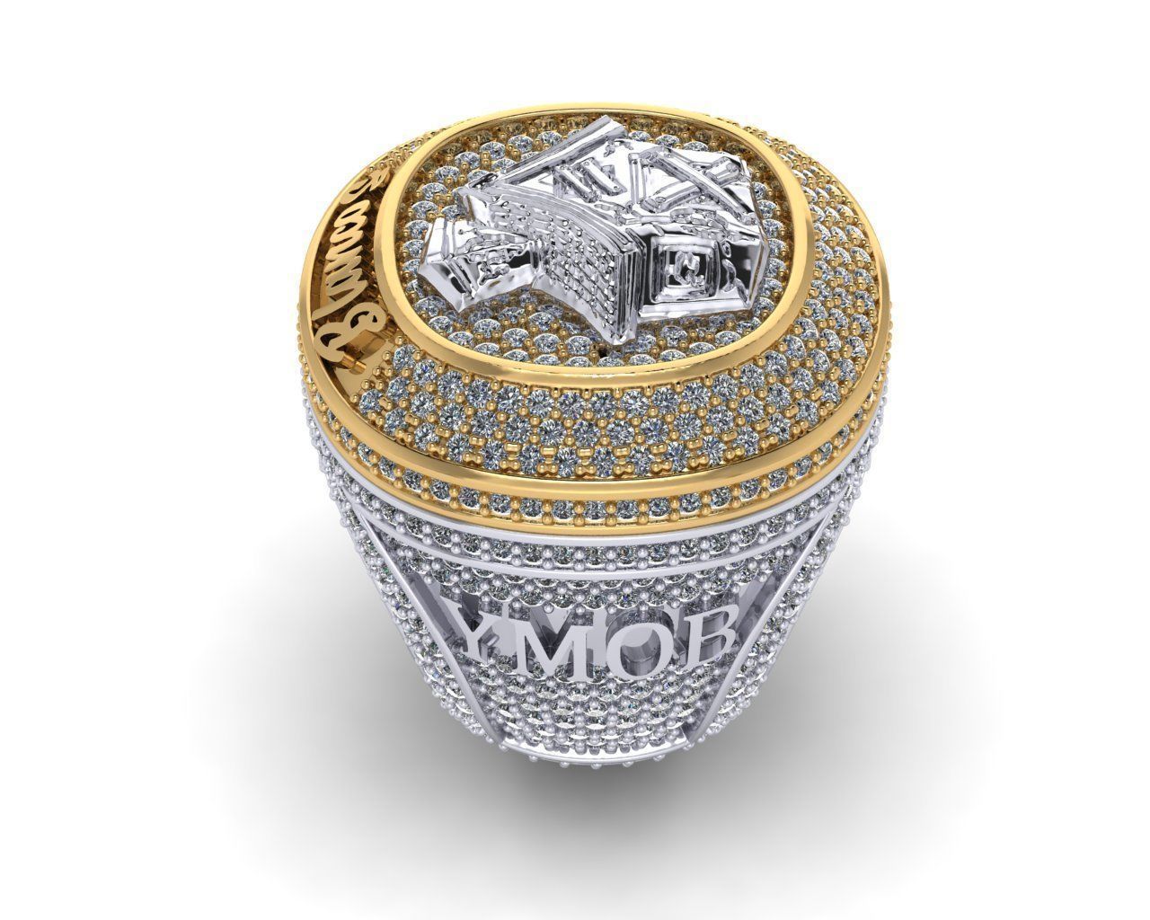 Ring chempion biancos 3D print model_4