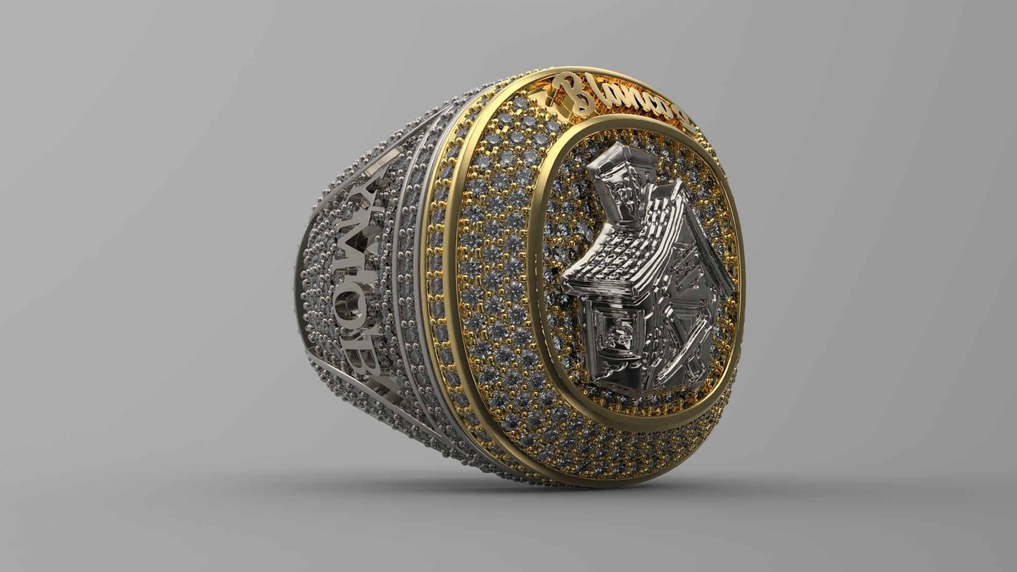 Ring chempion biancos 3D print model_12