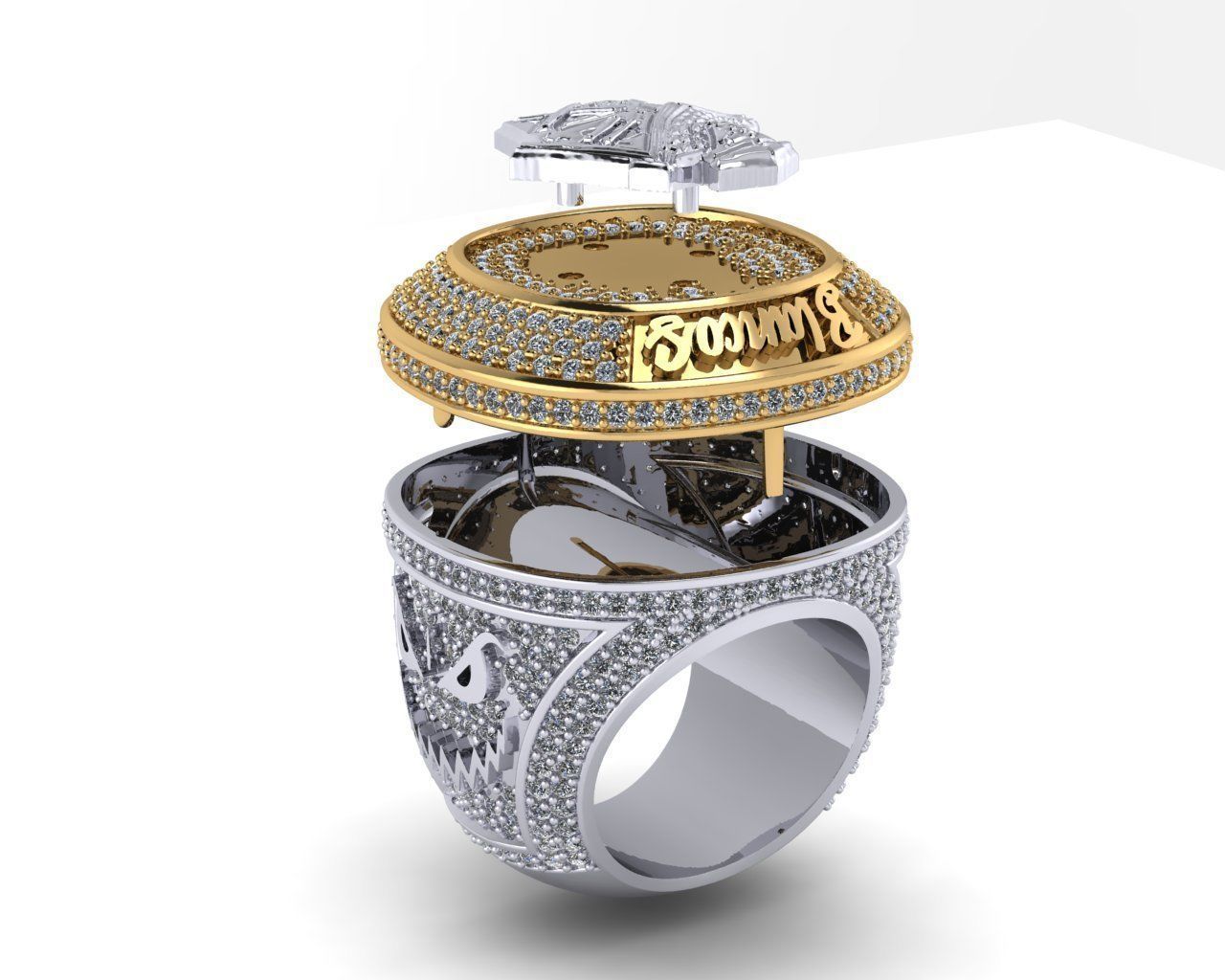 Ring chempion biancos 3D print model_2