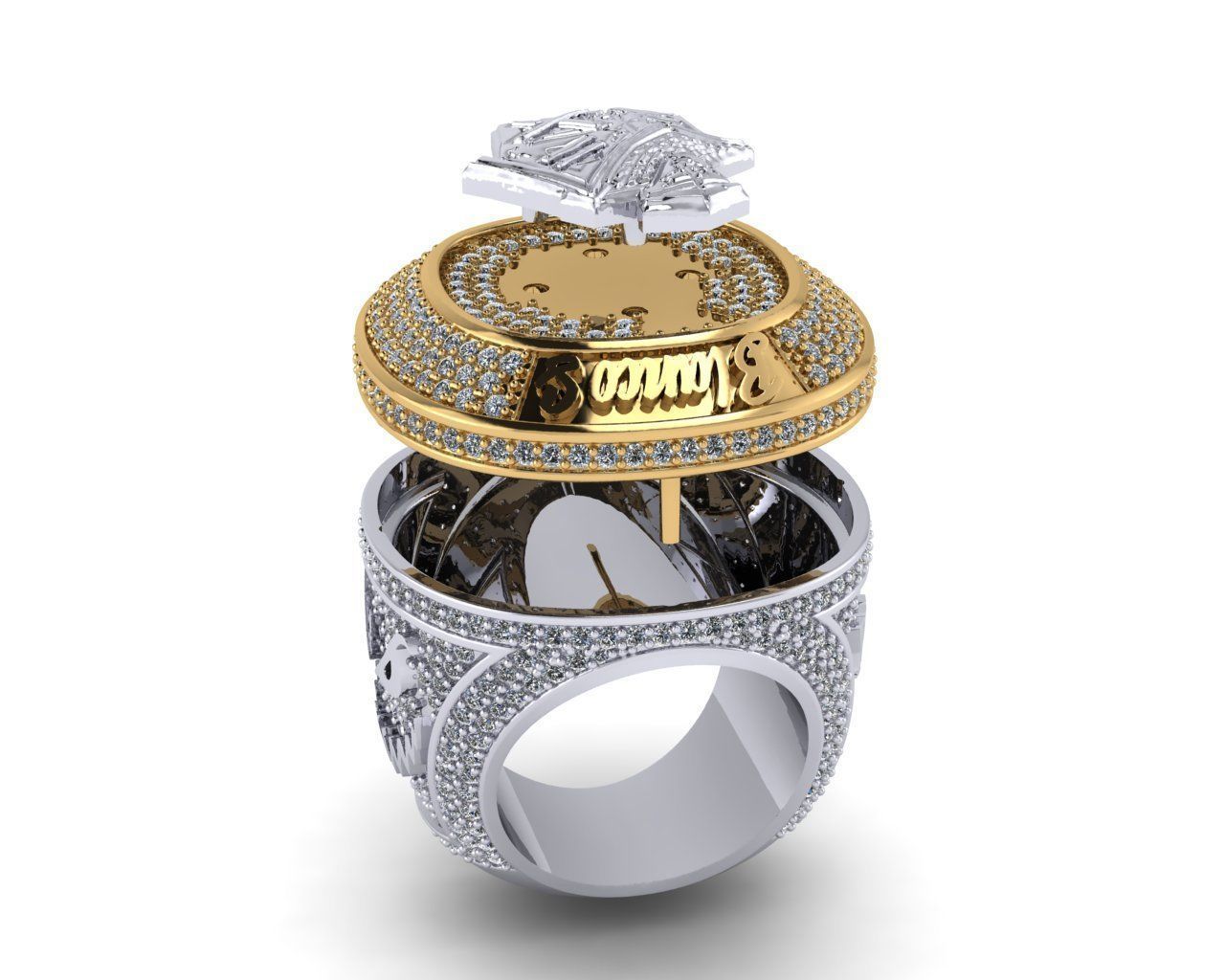 Ring chempion biancos 3D print model_8