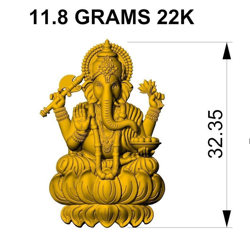 VINAYAGAR PENDENT 3D print model_2