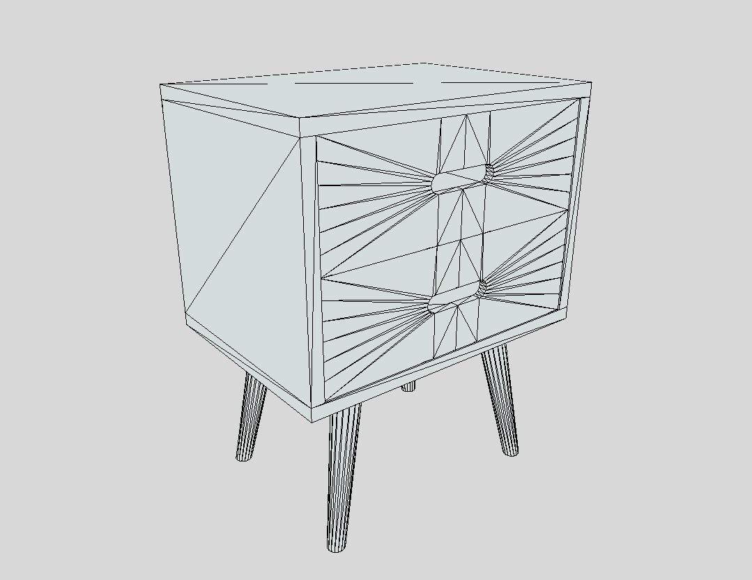 Bedside Table PBR 2 colors Low-poly 3D model_2