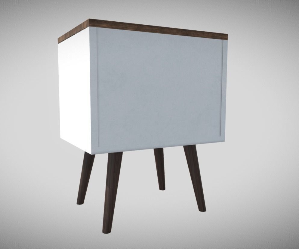 Bedside Table PBR 2 colors Low-poly 3D model_4