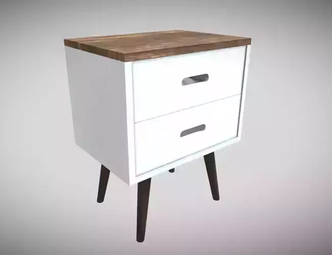 Bedside Table PBR 2 colors Low-poly 3D model