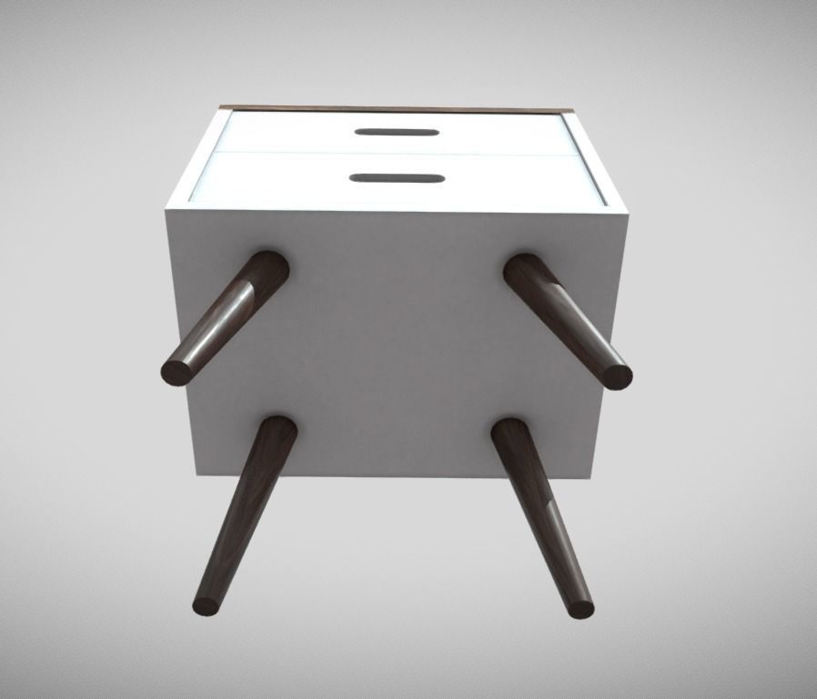 Bedside Table PBR 2 colors Low-poly 3D model_5