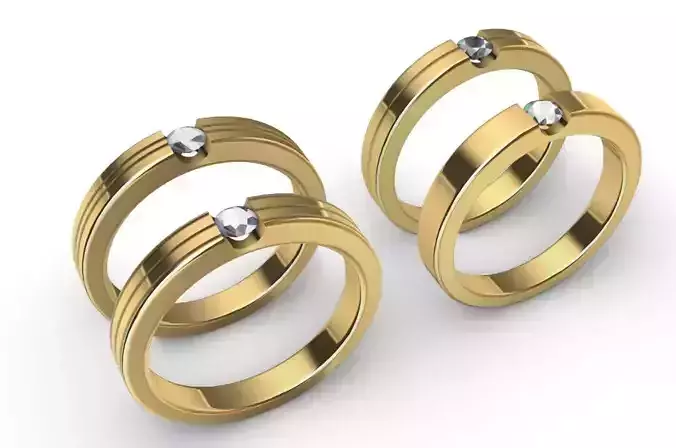 Pack Of Engagement Rings Size 12 3D Print model 3D model 3D printable ...
