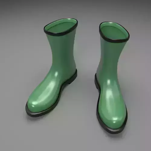 Green  ribber boots 