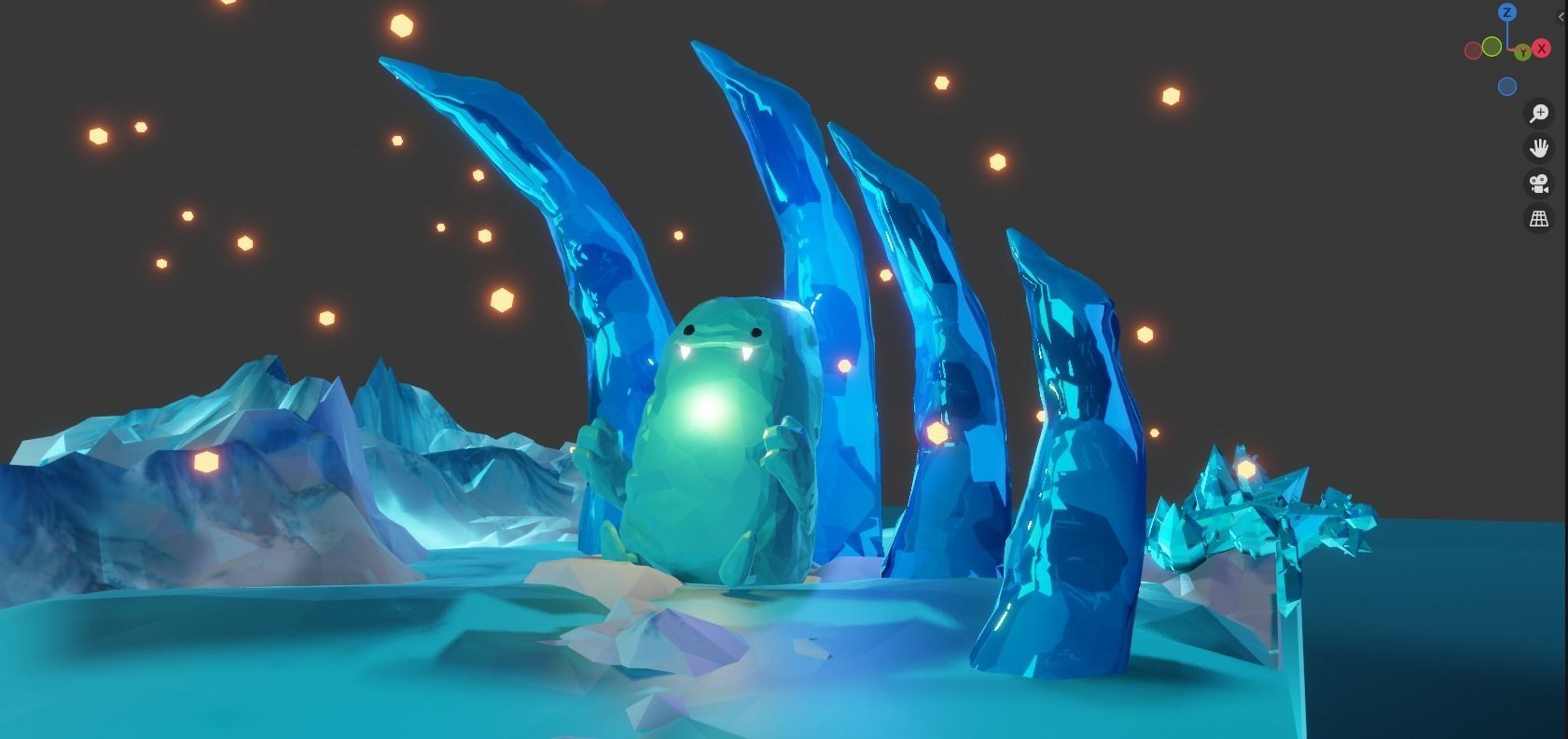 low poly Gameasset8 iceberg with lights Low-poly 3D model_14