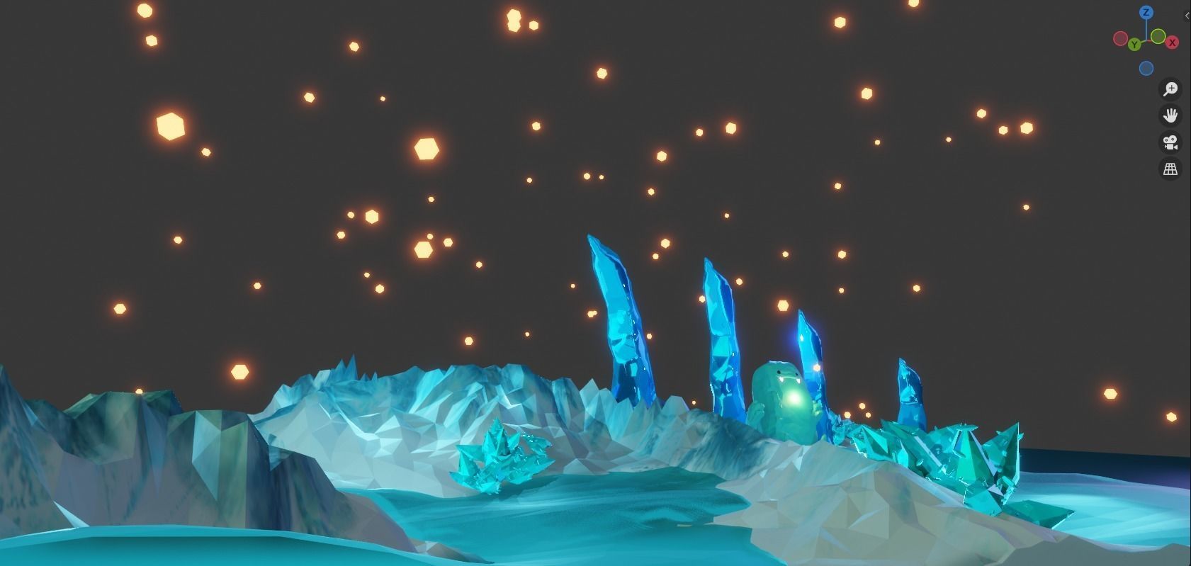 low poly Gameasset8 iceberg with lights Low-poly 3D model_8