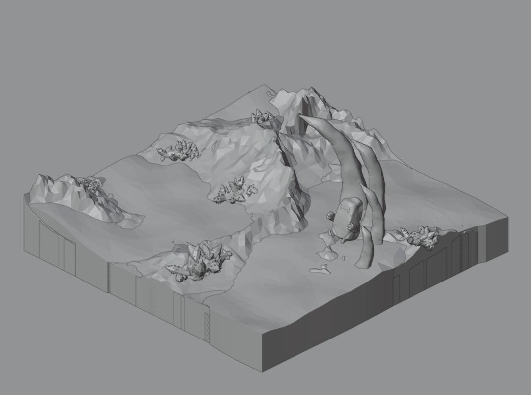 low poly Gameasset8 iceberg with lights Low-poly 3D model_2