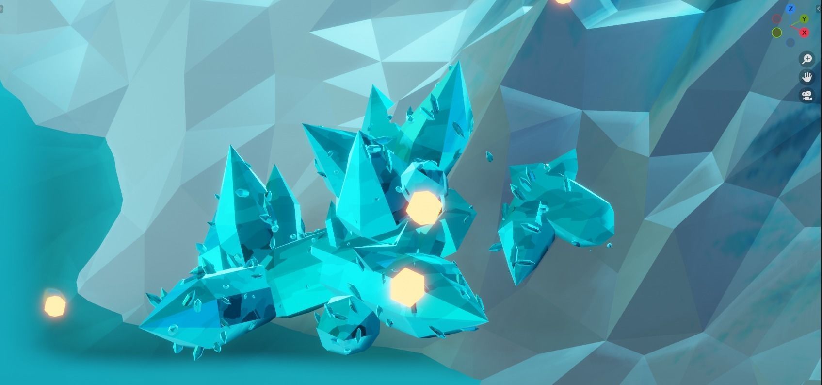 low poly Gameasset8 iceberg with lights Low-poly 3D model_9