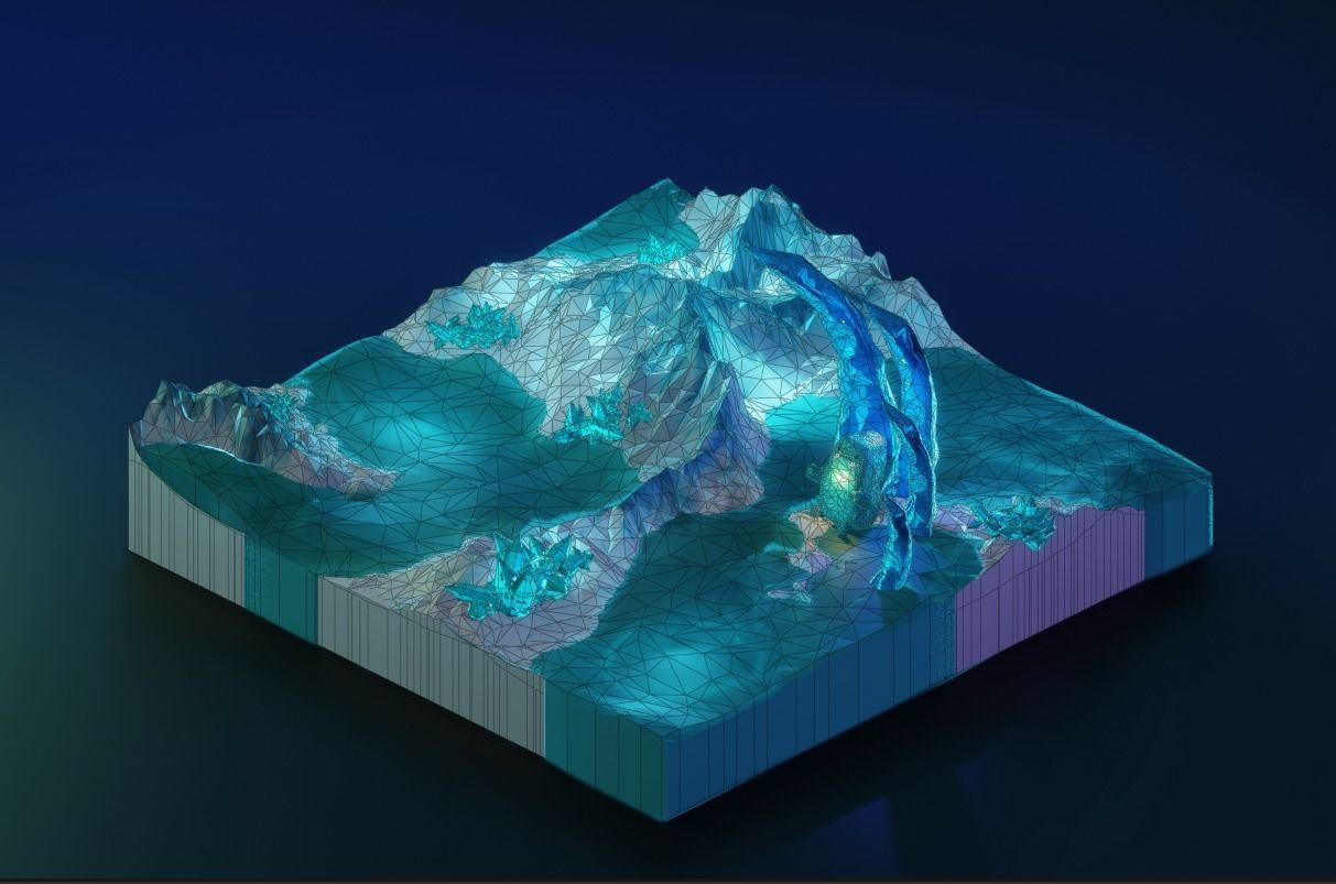 low poly Gameasset8 iceberg with lights Low-poly 3D model_12