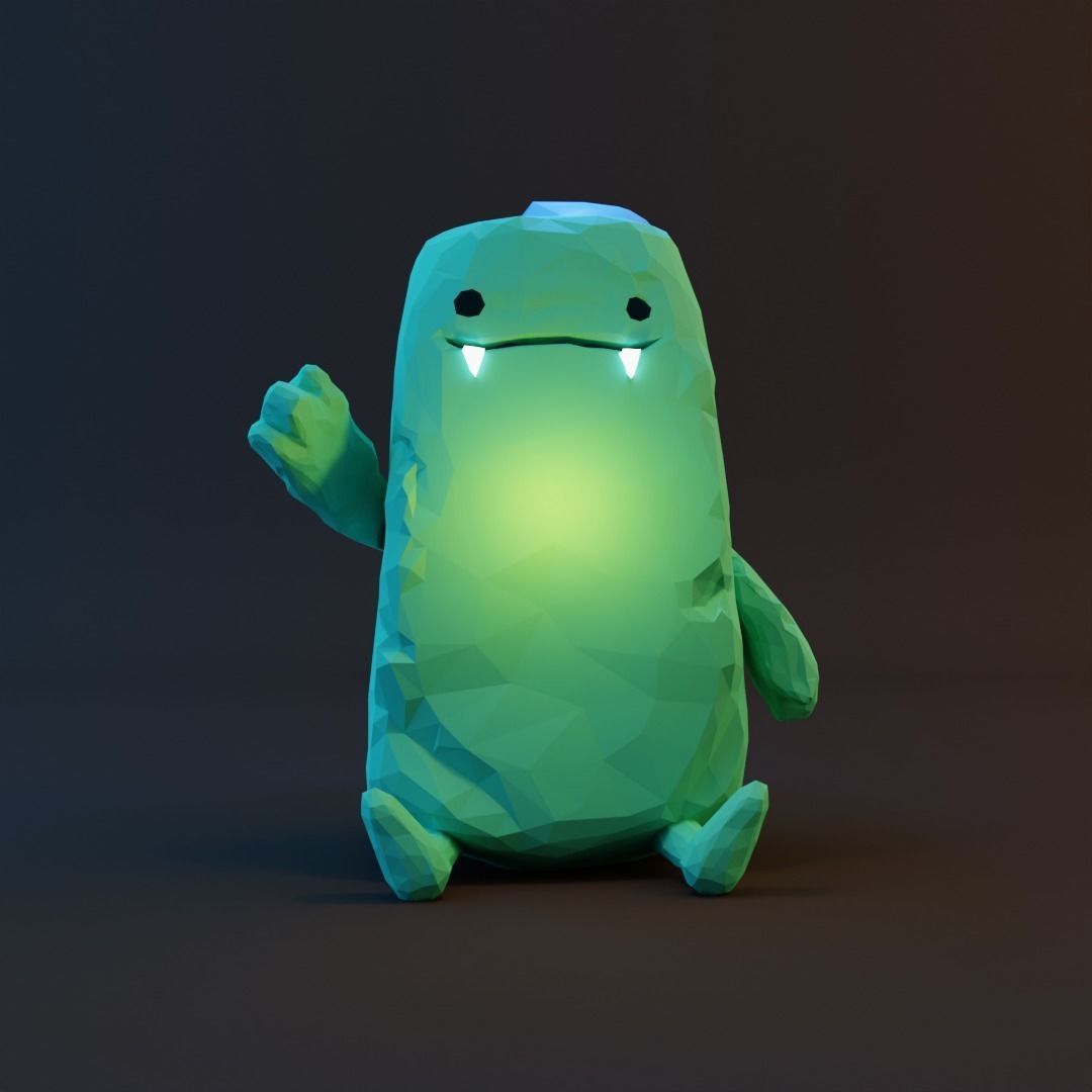 low poly Gameasset8 iceberg with lights Low-poly 3D model_4