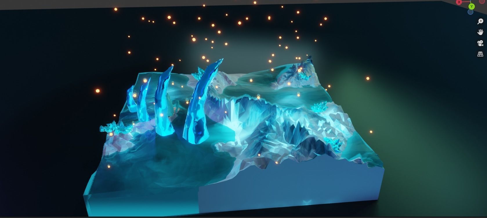 low poly Gameasset8 iceberg with lights Low-poly 3D model_15