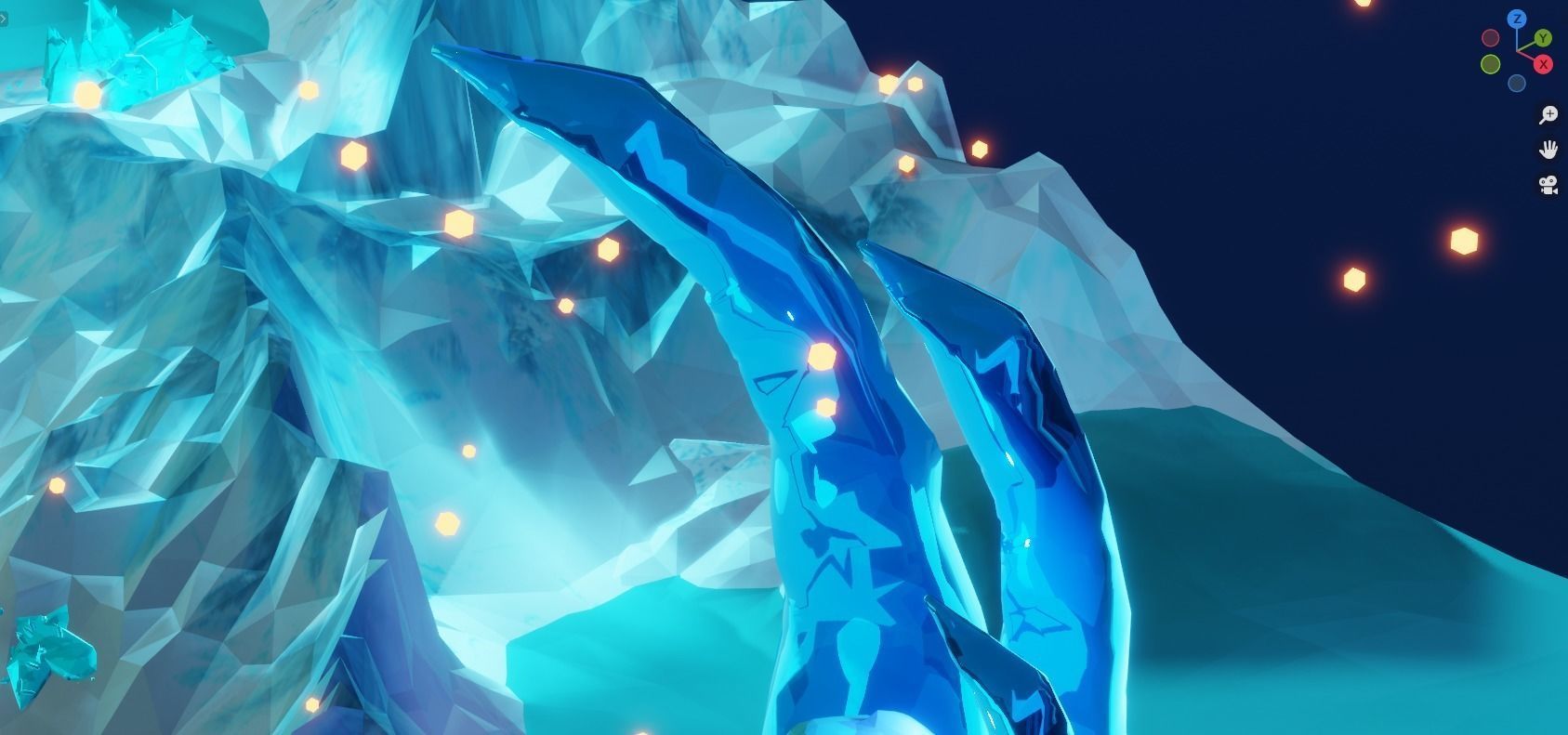 low poly Gameasset8 iceberg with lights Low-poly 3D model_10