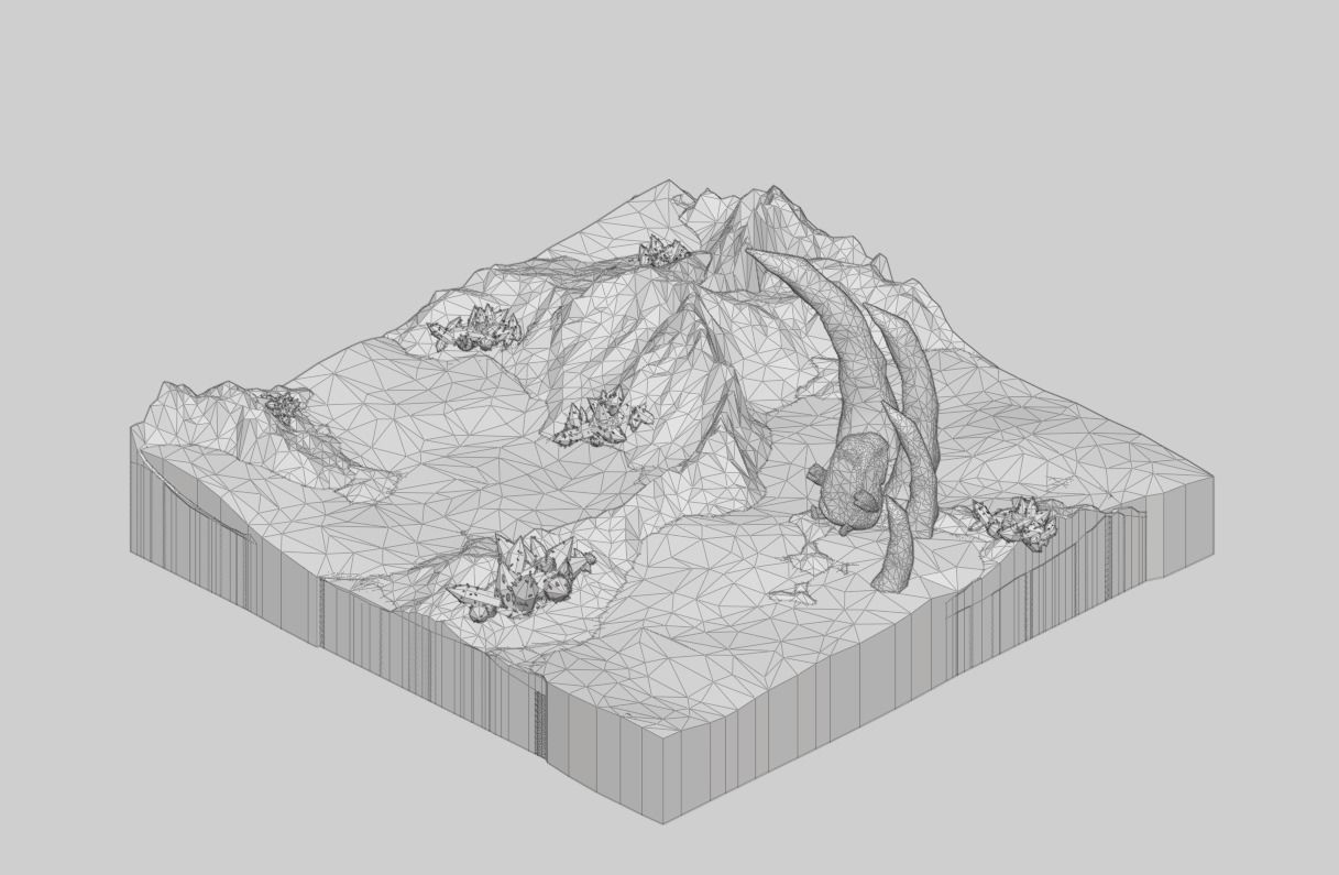 low poly Gameasset8 iceberg with lights Low-poly 3D model_3