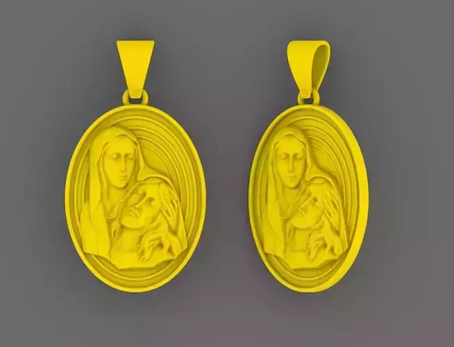 Father Mother Love Pendant silver Jewelry  3D print model