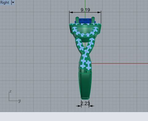 Oval diamond ring 2974 3D print model  3D print model_6