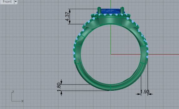 Oval diamond ring 2974 3D print model  3D print model_5