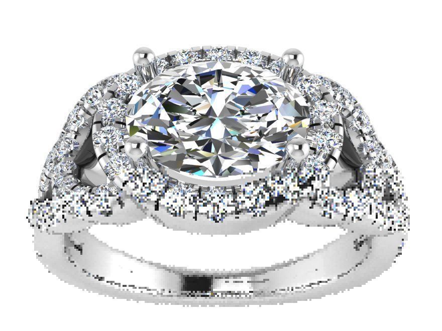 Oval diamond ring 2974 3D print model  3D print model_2