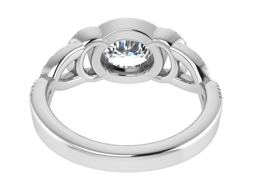 Oval diamond ring 2974 3D print model  3D print model_3