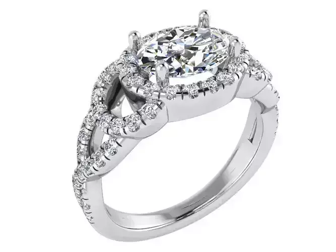 Oval diamond ring 2974 3D print model 