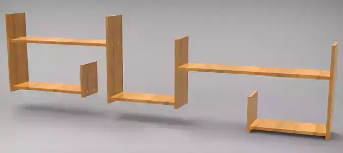 Shelf three wooden shelves