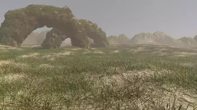 Pond side scene landscape 3D model