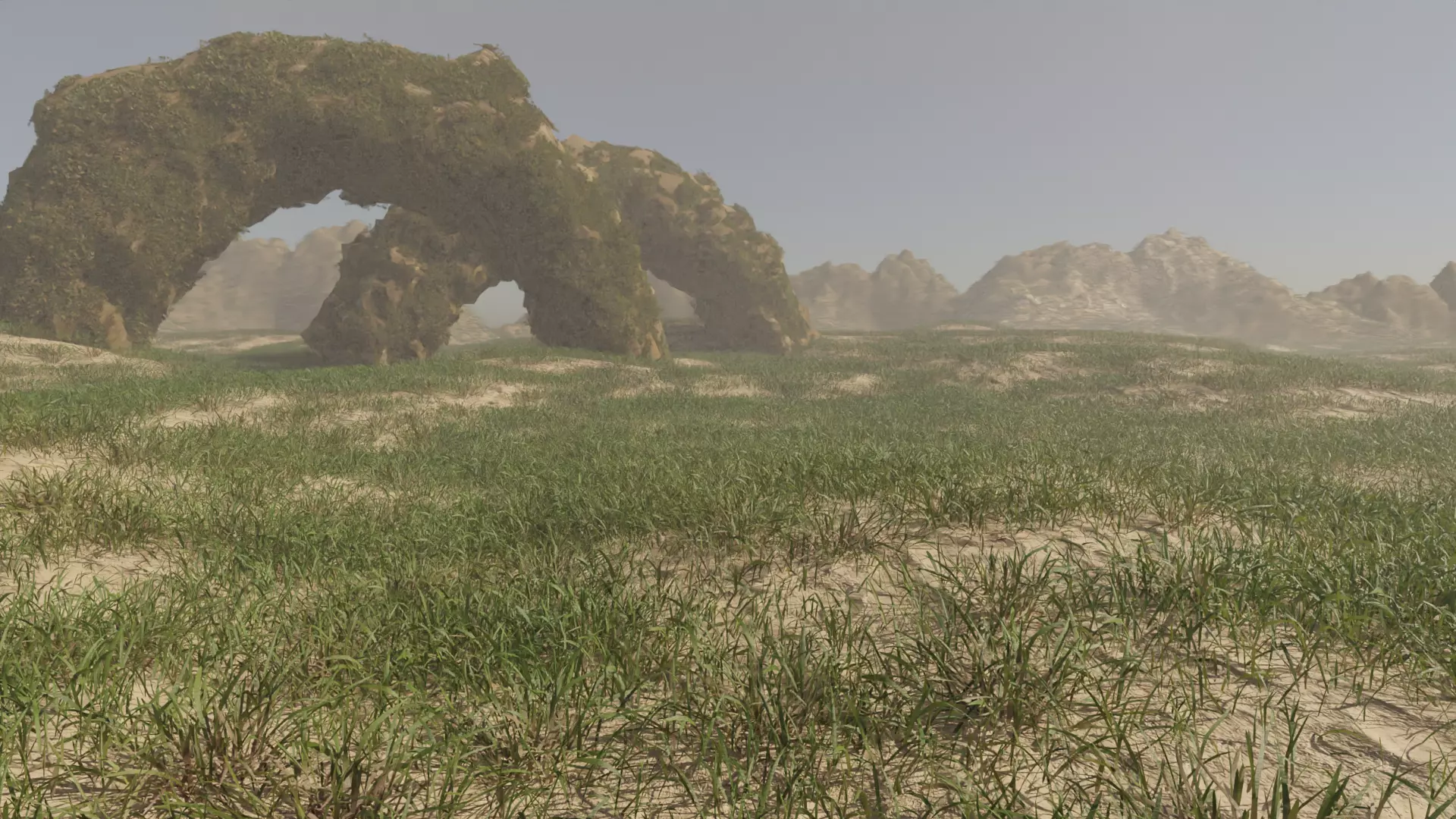 Pond side scene landscape 3D model_0