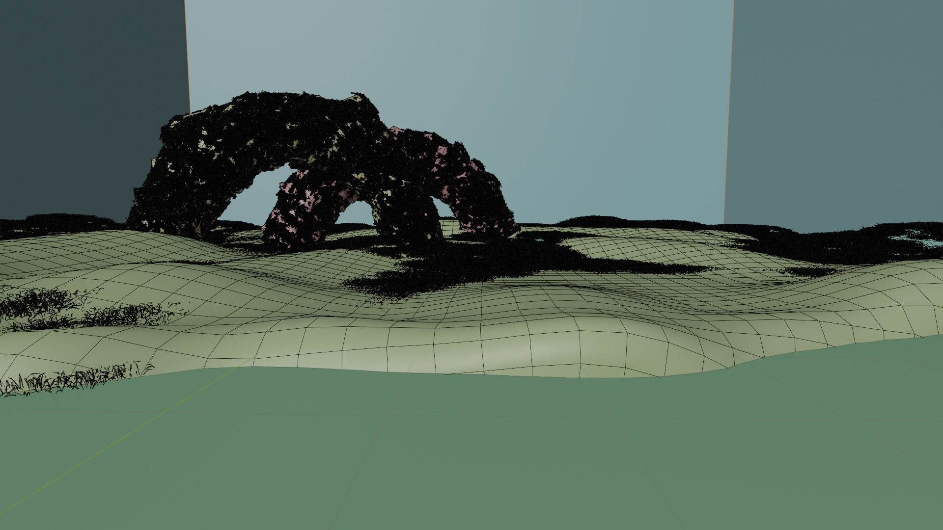 Pond side scene landscape 3D model_5