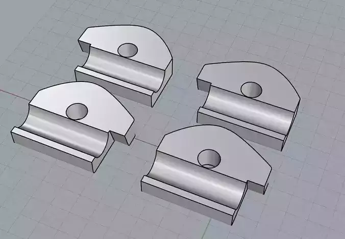 supporti set of four metal brackets 3D print model