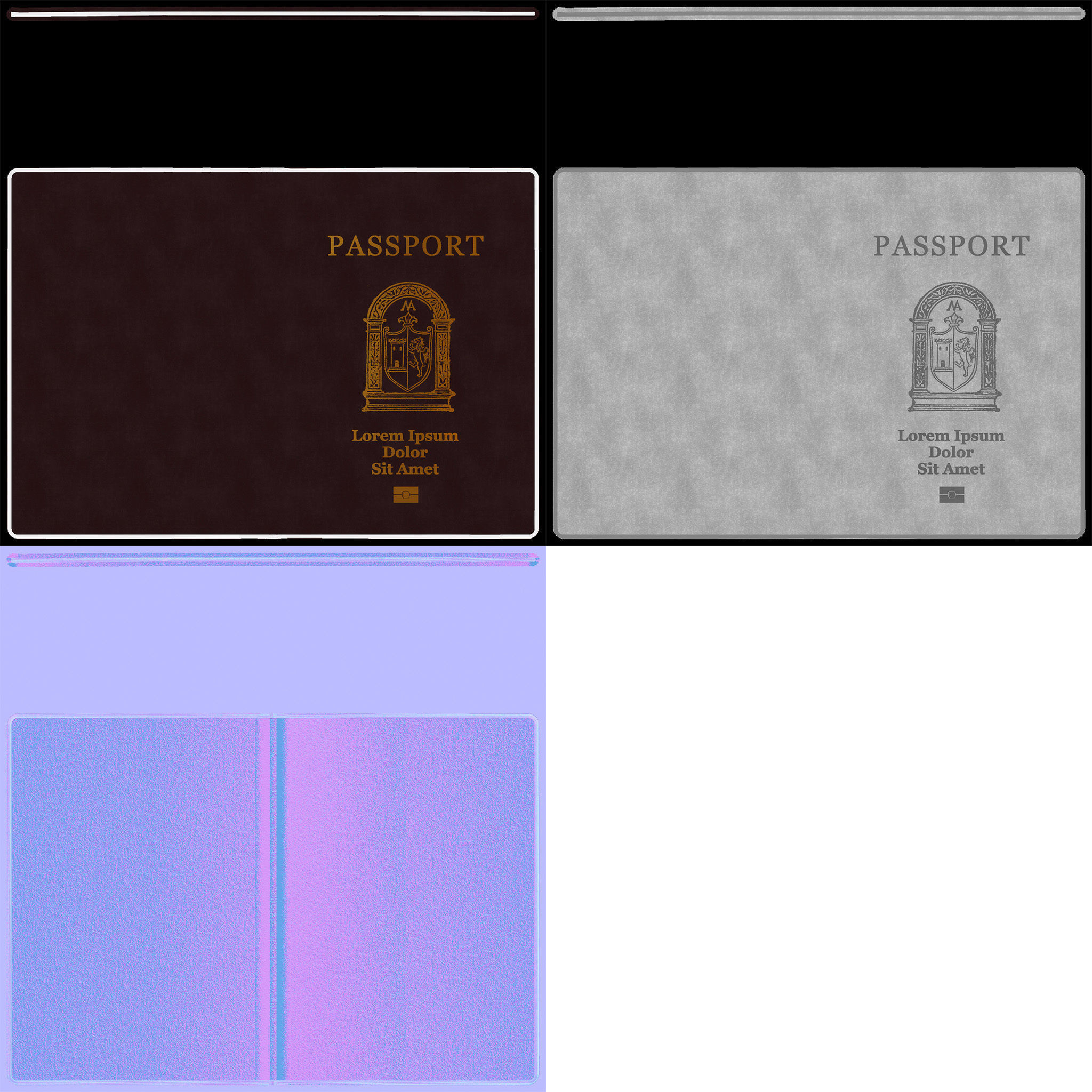 Low-Poly Passport two passports Low-poly 3D model_5